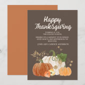 Thanksgiving Oranje Bruine Pompoenen Herfst Kaart (Voorkant / Achterkant)