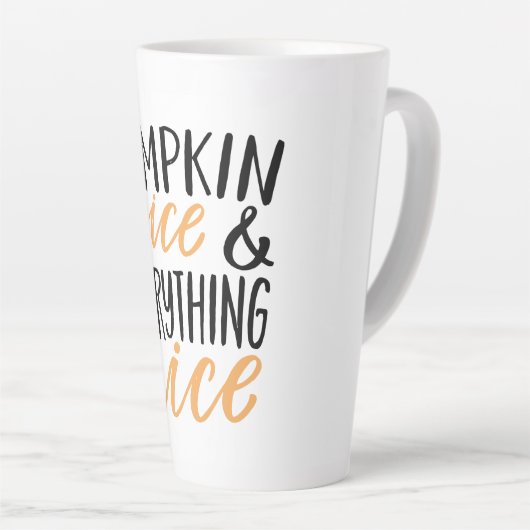 Thanksgiving Oranje en zwarte pompoenen Latte Mok (Rechterhoek)