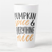 Thanksgiving Oranje en zwarte pompoenen Latte Mok (Voorkant)
