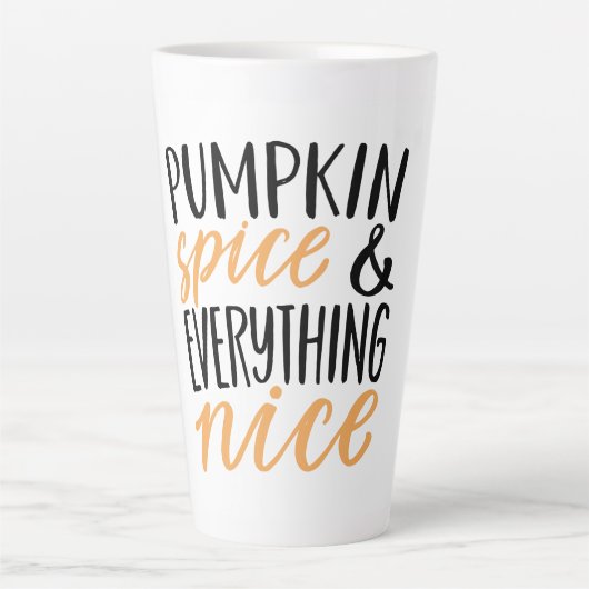 Thanksgiving Oranje en zwarte pompoenen Latte Mok (Voorkant)