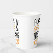 Thanksgiving Oranje en zwarte pompoenen Papieren Bekers (Rechts)