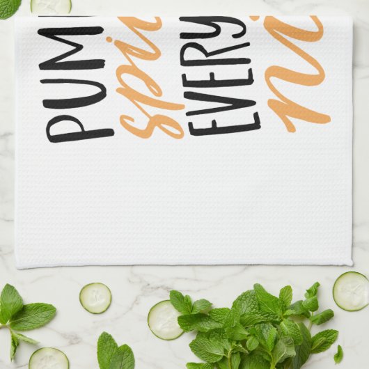 Thanksgiving Oranje en zwarte pompoenen Theedoek (Gevouwen)