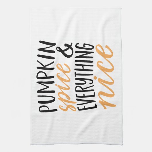 Thanksgiving Oranje en zwarte pompoenen Theedoek (Verticaal)