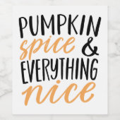 Thanksgiving Oranje en zwarte pompoenen Wijn Etiket (Enkel label)