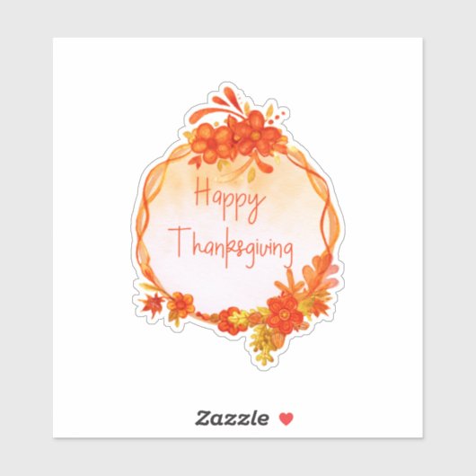 Thanksgiving Oranje herfstkleuren Sticker (Vel)
