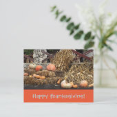 Thanksgiving Oranje pompoen rustiek Briefkaart (Staand voorkant)
