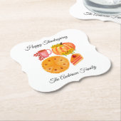 Thanksgiving Oranje pompoen Spice Latted Kartonnen Onderzetters (Gekanteld)