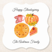 Thanksgiving Oranje pompoen Spice Latted Kartonnen Onderzetters (Voorkant)