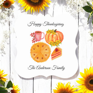 Thanksgiving Oranje pompoen Spice Latted Kartonnen Onderzetters