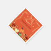 Thanksgiving oranje pompoenboog handgetekend servet (Hoek)