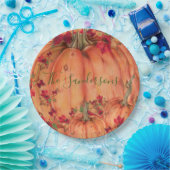 Thanksgiving Oranje pompoenen vallen bladeren Papieren Bordje (Feest)