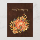 Thanksgiving Oranje pompoenen Zonnebloem Bouquet Feestdagenkaart (Voorkant)