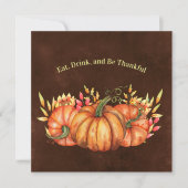 Thanksgiving Oranje Pumpkins Floral Kaart (Voorkant)
