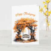 Thanksgiving Oranje schommel  illustratie Kaart (Gele Bloem)