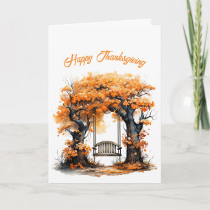 Thanksgiving Oranje schommel  illustratie Kaart