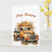 Thanksgiving Oranje Vrachtwagen  Illustratie Kaart (Gele Bloem)