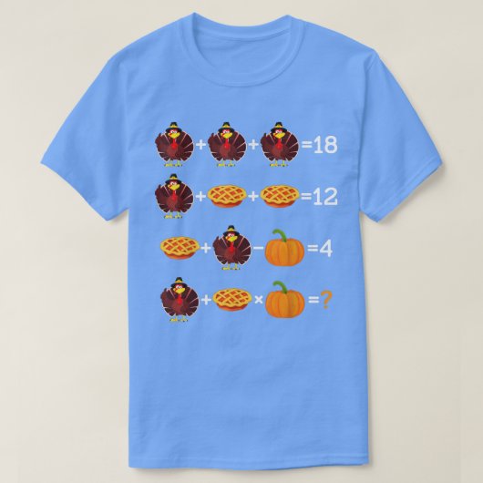 Thanksgiving Orde van Verrichtingen Quiz Wiskunde  T-shirt (Design voorkant)