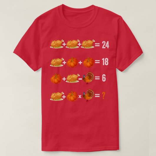 Thanksgiving Orde van Verrichtingen Quiz Wiskunde  T-shirt (Design voorkant)