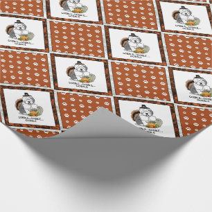 Thanksgiving Oude Engelse Sheepdog (grijs 1) Fun Cadeaupapier