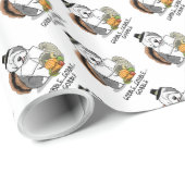 Thanksgiving Oude Engelse Sheepdog (grijs 1) Fun Cadeaupapier (Rol Hoek)