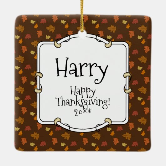 Thanksgiving Oude Engelse Sheepdog (grijs 1) Fun Keramisch Ornament (Achterkant)