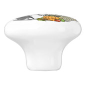 Thanksgiving Oude Engelse Sheepdog (grijs 1) Fun Keramische Knop (Zijkant)