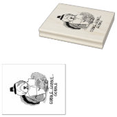 Thanksgiving Oude Engelse Sheepdog (grijs 1) Fun Rubberstempel (Gestempeld)