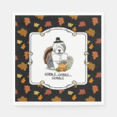 Thanksgiving Oude Engelse Sheepdog (grijs 1) Fun Servet (Voorkant)