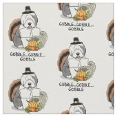 Thanksgiving Oude Engelse Sheepdog (grijs 1) Fun Stof (Close Up)