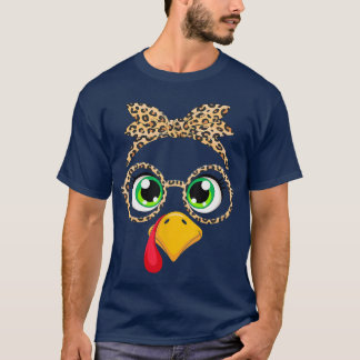 Thanksgiving-outfit voor vrouwen Turkije Luipaard T-shirt