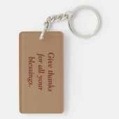 Thanksgiving Overvloed Acrylic Sleutelhanger (achterkant)