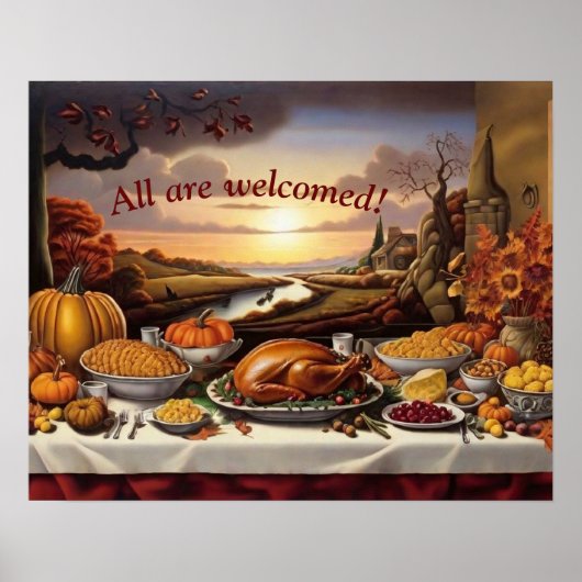 Thanksgiving overvloed (alle zijn welkom) Poster (Voorkant)