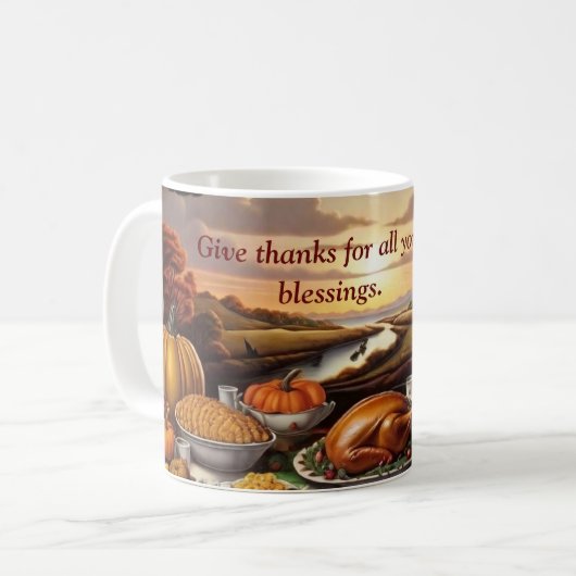 Thanksgiving Overvloed Koffie Mok (Voorkant links)