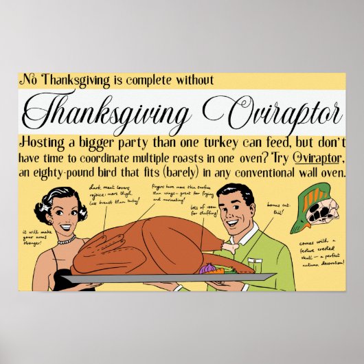 Thanksgiving Oviraptor Poster (Voorkant)
