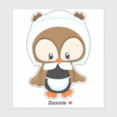 Thanksgiving Owl, bruine boomgaard, pelgrim Bonnet Sticker (Vel)