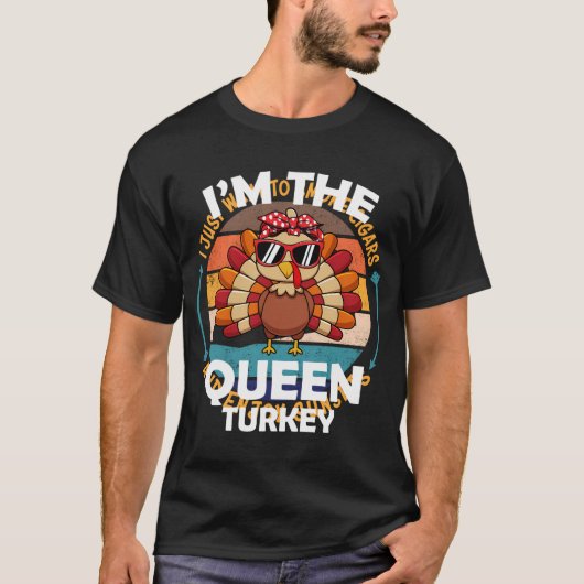 Thanksgiving Pa in de groep van koningin Turkije T-shirt (Voorkant)