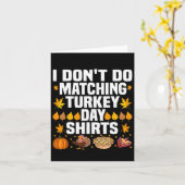 Thanksgiving Paar Grappig Ik doe niet Matching Tur Kaart (Gele Bloem)