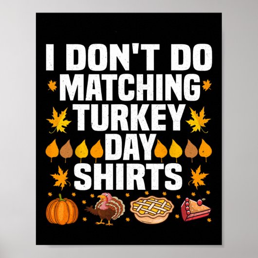 Thanksgiving Paar Grappig Ik doe niet Matching Tur Poster (Voorkant)