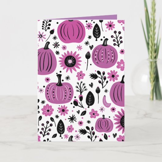 Thanksgiving Paarse pompoen en herfstbloem  (Voorkant)