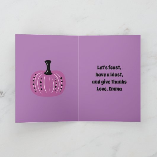 Thanksgiving Paarse pompoen en herfstbloem  (Binnen)