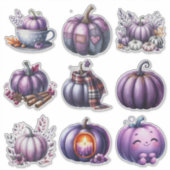 Thanksgiving Paarse Pompoen Stickerblad Sticker (Voorkant)