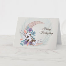 Thanksgiving Paarse Thistle Cotton Moon Floral