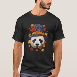 Thanksgiving Panda Pilgrim Costume Herfst herfst T-shirt