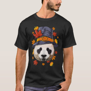 Thanksgiving Panda Pilgrim Costume Herfst herfst T-shirt