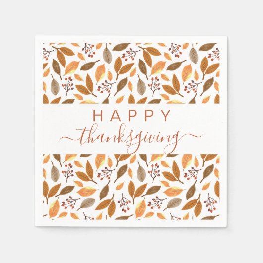 Thanksgiving Paper Napkins – Fall Leaves Design Servet (Voorkant)