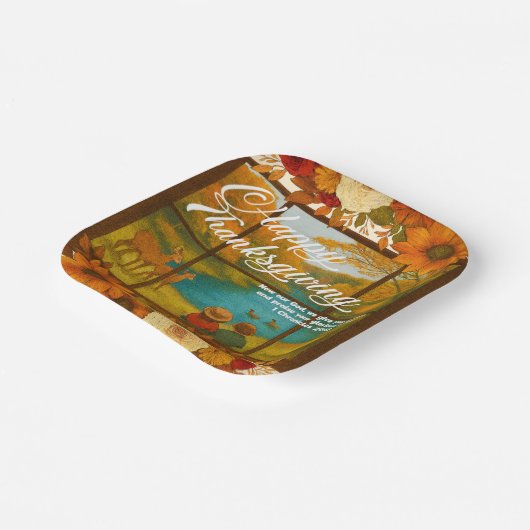 Thanksgiving Paper Plate Papieren Bordje (Gebogen)