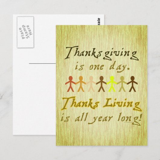 Thanksgiving Papier Knipsels Schattige Gezegde Briefkaart (Voorkant / Achterkant)