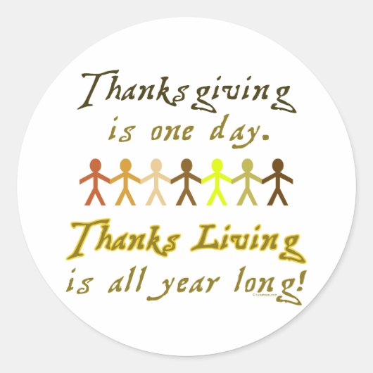 Thanksgiving Papier Knipsels Schattige Gezegde Ronde Sticker (Voorkant)