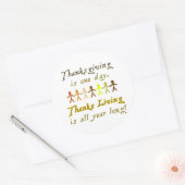 Thanksgiving Papier Knipsels Schattige Gezegde Ronde Sticker (Envelop)