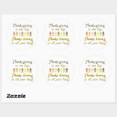 Thanksgiving Papier Knipsels Schattige Gezegde Ronde Sticker (Vel)